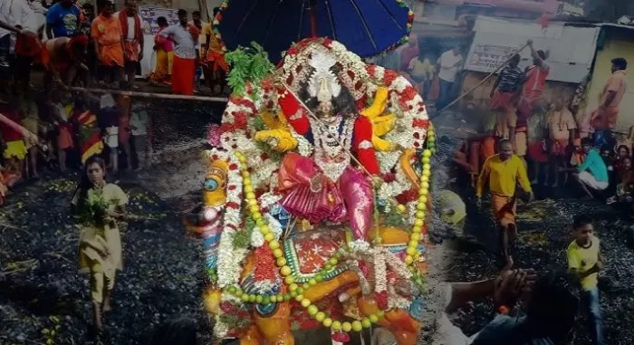 Do you know where the ancient Mariamman temple, which emerged spontaneously from the earth, is located?